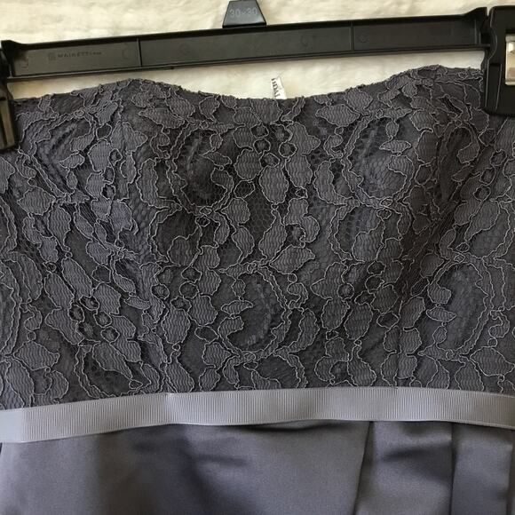 David's Bridal Black Strapless Lace Satin Gown - Picture 13 of 16